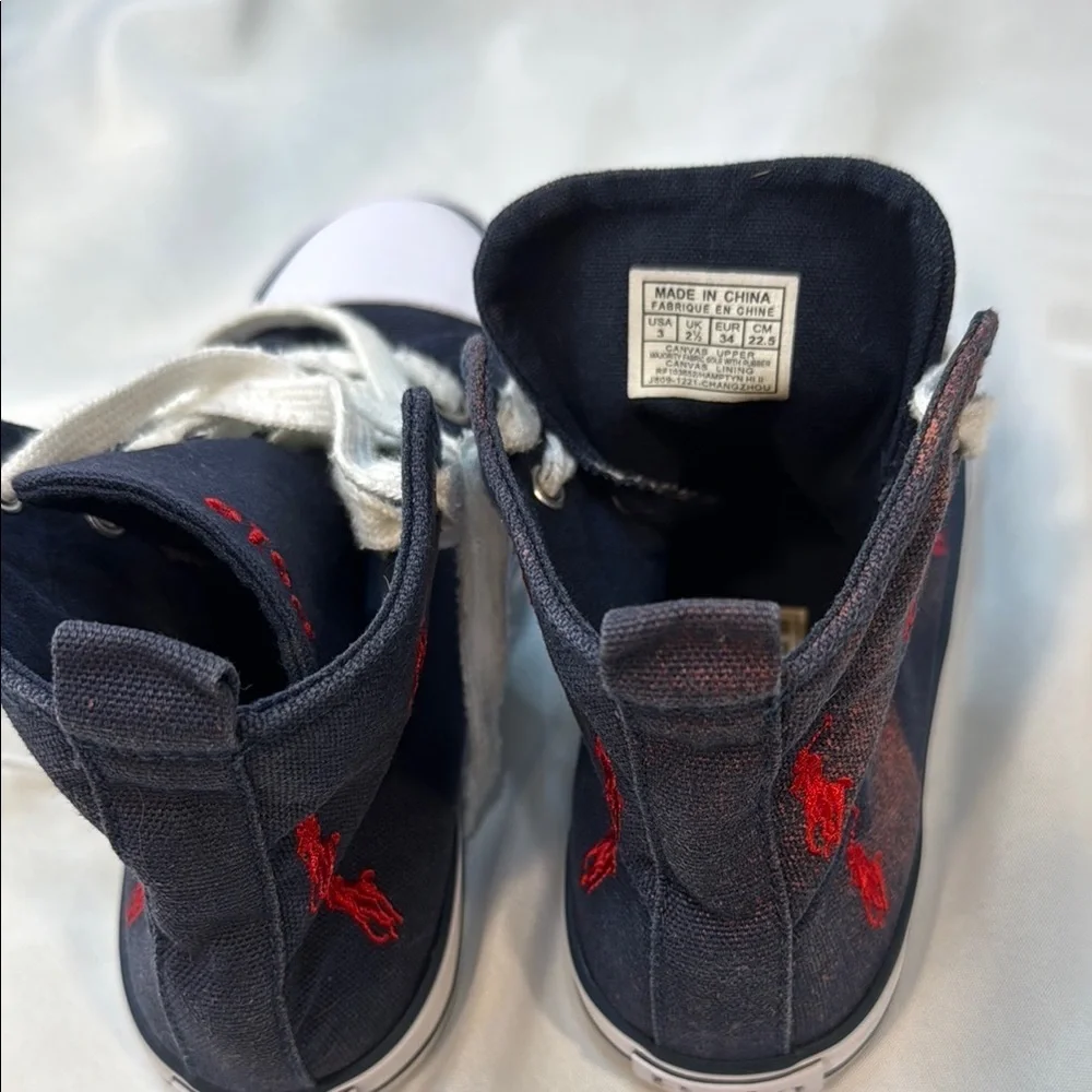Polo Ralph Lauren Kids' size 3, Navy High-Top Sneakers, pre-owned, ***READ!*** - Picture 5 of 16
